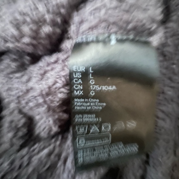 H&M Womens Long Sleeve Sherpa Pullover Quarter Zip Fuzzy Fleece Sweatshirt Large - Picture 10 of 11